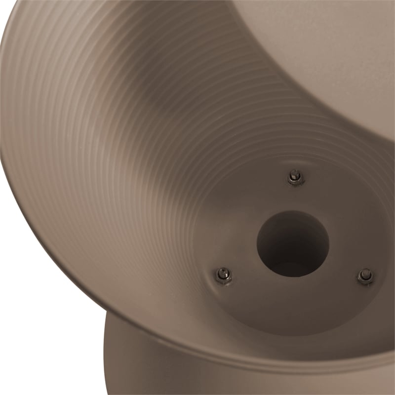 LeisureMod Boyd Modern Plastic Ribbed Round End Table in Taupe