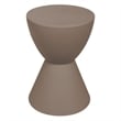 LeisureMod Boyd Modern Plastic Ribbed Round End Table in Taupe
