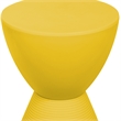 LeisureMod Boyd Modern Plastic Ribbed Round End Table in Yellow