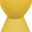 LeisureMod Boyd Modern Plastic Ribbed Round End Table in Yellow