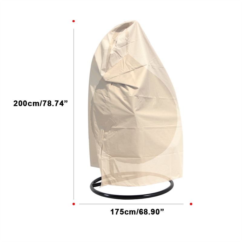 LeisureMod Hanging Fabric Single Egg Swing Chair Cover in Brown