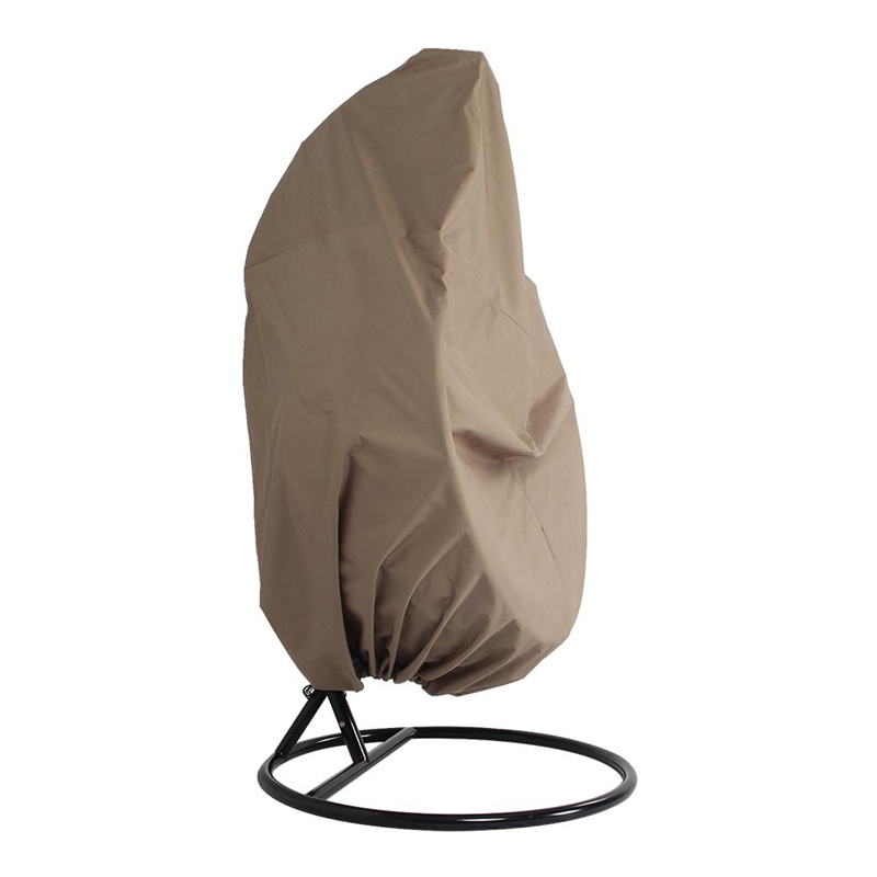 LeisureMod Hanging Fabric Single Egg Swing Chair Cover in Brown