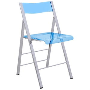 leisuremod modern menno acrylic chrome dining folding chair