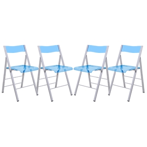 leisuremod modern menno acrylic chrome dining folding chair set of 4