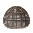 LeisureMod Beige Wicker Double 2-Person Hanging Egg Swing Chair in Green