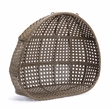 LeisureMod Beige Wicker Double 2-Person Hanging Egg Swing Chair in Green