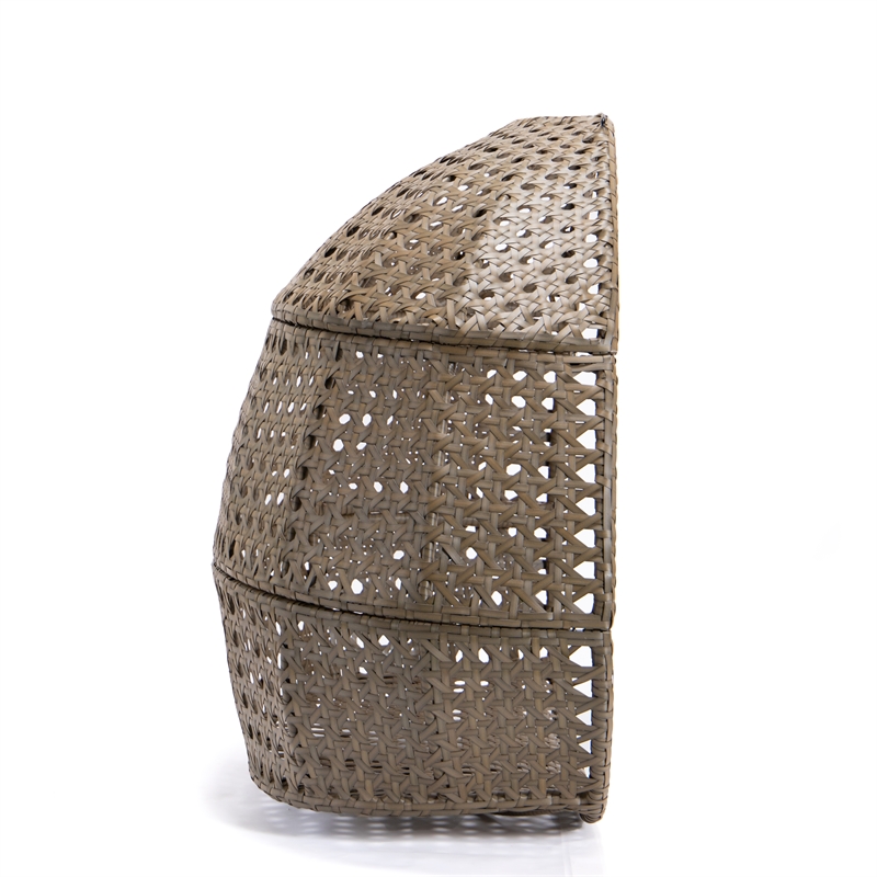 LeisureMod Beige Wicker Double 2-Person Hanging Egg Swing Chair in Green