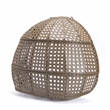 LeisureMod Beige Wicker Double 2-Person Hanging Egg Swing Chair in Green