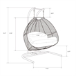 LeisureMod Beige Wicker Double 2-Person Hanging Egg Swing Chair in Green