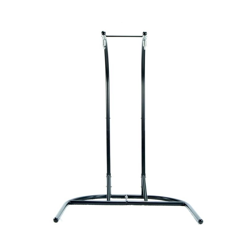 LeisureMod Charcoal Wicker Double 2-Person Hanging Egg Swing Chair in Dark Grey