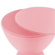 LeisureMod Boyd Modern Plastic Ribbed Round End Table in Pink