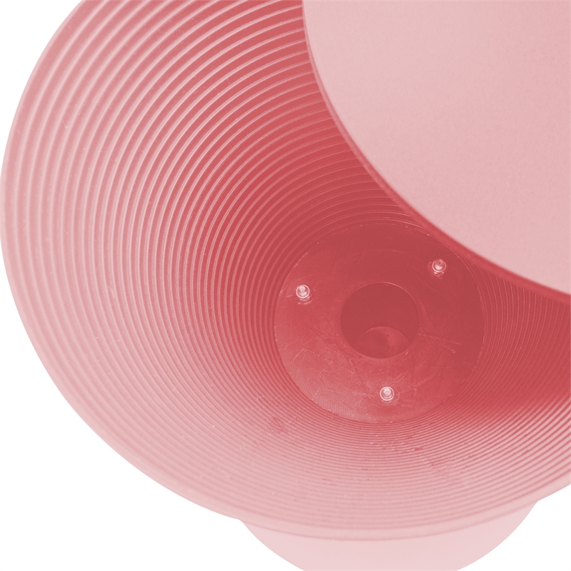 LeisureMod Boyd Modern Plastic Ribbed Round End Table in Pink