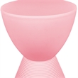 LeisureMod Boyd Modern Plastic Ribbed Round End Table in Pink