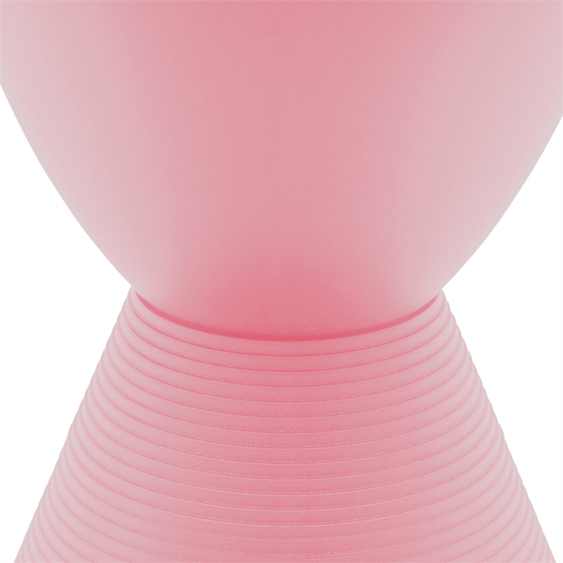 LeisureMod Boyd Modern Plastic Ribbed Round End Table in Pink