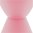 LeisureMod Boyd Modern Plastic Ribbed Round End Table in Pink