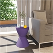 LeisureMod Boyd Modern Plastic Ribbed Round End Table in Purple