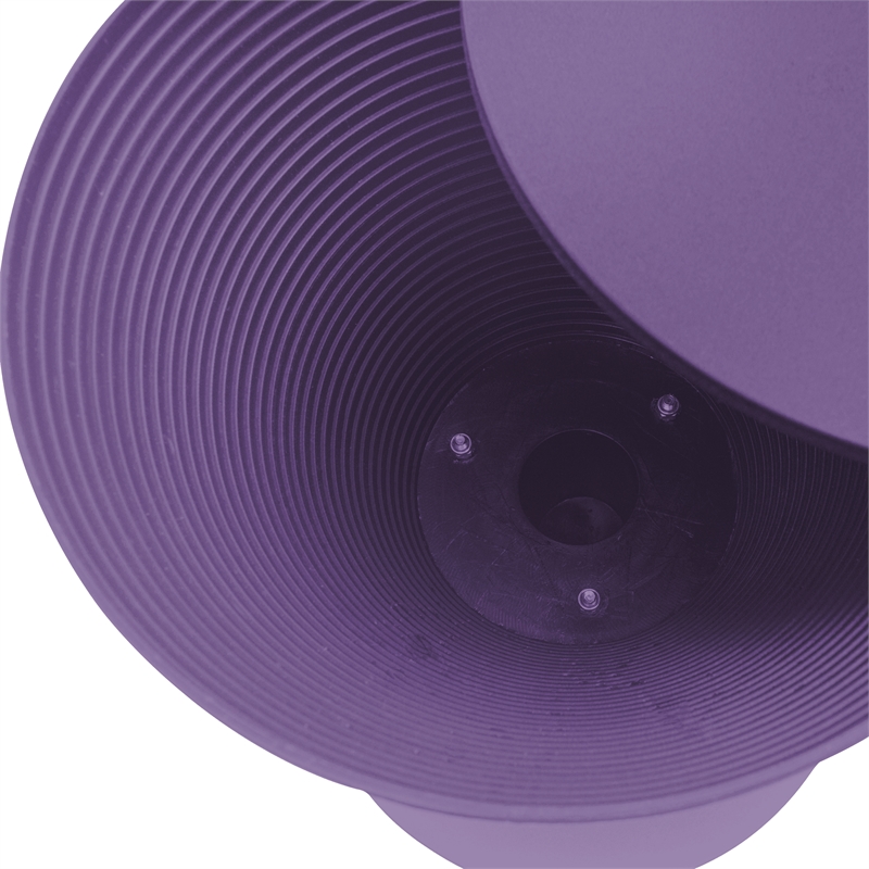 LeisureMod Boyd Modern Plastic Ribbed Round End Table in Purple