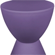 LeisureMod Boyd Modern Plastic Ribbed Round End Table in Purple