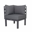LeisureMod Chelsea 7-Piece Sectional And Fire Pit Table With Cushions in Black