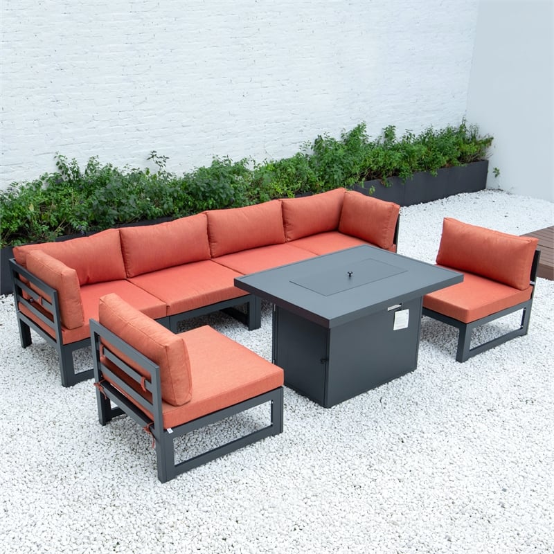 7 piece sectional with fire pit