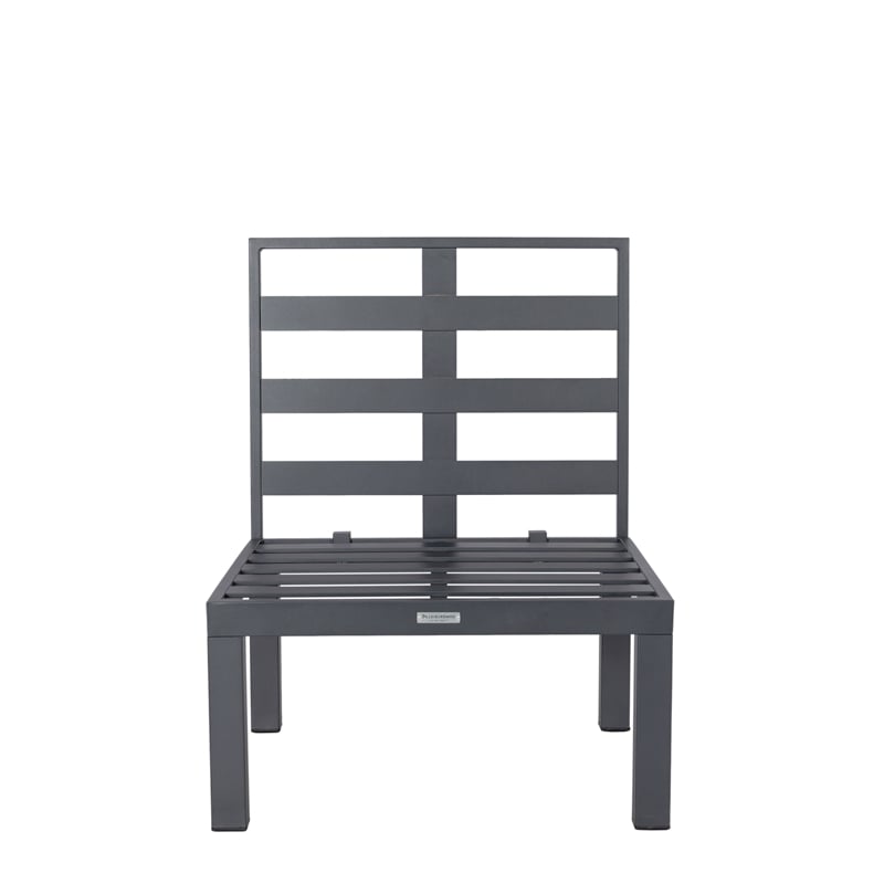 LeisureMod Chelsea 7-Piece Patio Set with Coffee Table and Cushions in Black