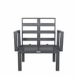 LeisureMod Chelsea 7-Piece Patio Set with Coffee Table and Cushions in Blue