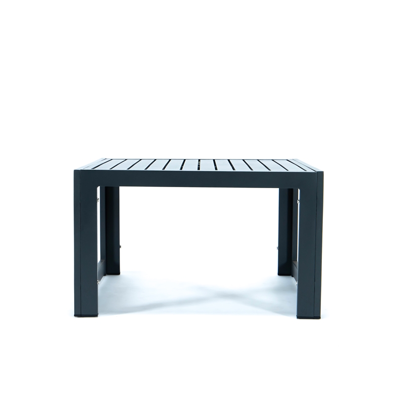 LeisureMod Chelsea 7-Piece Patio Set with Coffee Table and Cushions in Blue