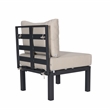LeisureMod Chelsea 6-Piece Patio Set in Black Aluminum with Beige Cushions