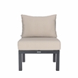 LeisureMod Chelsea 6-Piece Patio Set in Black Aluminum with Beige Cushions
