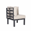 LeisureMod Chelsea 6-Piece Patio Set in Black Aluminum with Beige Cushions