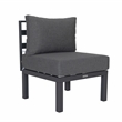 LeisureMod Chelsea 6-Piece Patio Set in Black Aluminum with Black Cushions