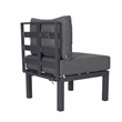 LeisureMod Chelsea 6-Piece Patio Set in Black Aluminum with Black Cushions