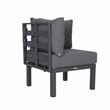LeisureMod Chelsea 6-Piece Patio Set in Black Aluminum with Black Cushions