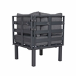 LeisureMod Chelsea 6-Piece Patio Set in Black Aluminum with Black Cushions