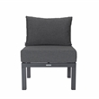 LeisureMod Chelsea 6-Piece Patio Set in Black Aluminum with Black Cushions
