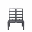 LeisureMod Chelsea 6-Piece Patio Set in Black Aluminum with Blue Cushions