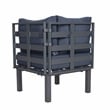 LeisureMod Chelsea 6-Piece Patio Set in Black Aluminum with Blue Cushions