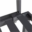 LeisureMod Chelsea 6-Piece Patio Set in Black Aluminum with Blue Cushions