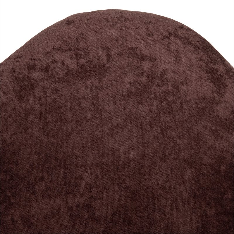 LeisureMod Willow Velvet Eiffel Metal Base Accent Armchair in Coffee Brown
