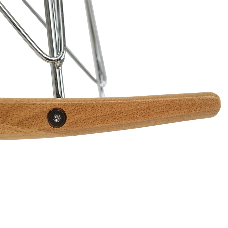 LeisureMod Wilson Mid-Century Velvet Eiffel Base Rocking Chair in Coffee Brown