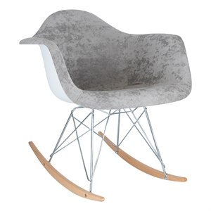 leisuremod wilson mid-century velvet eiffel base rocking chair