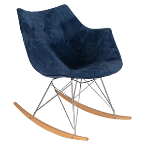 leisuremod willow velvet eiffel base rocking chair