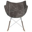LeisureMod Willow Velvet Eiffel Base Rocking Chair in Cedar Brown