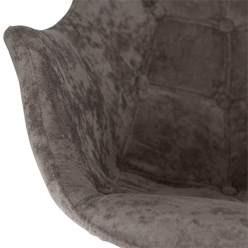 LeisureMod Willow Velvet Eiffel Base Rocking Chair in Cedar Brown