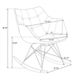 LeisureMod Willow Velvet Eiffel Base Rocking Chair in Cedar Brown
