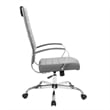 LeisureMod Benmar High-Back Mid-Century Modern Leather Office Chair in Gray
