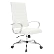 LeisureMod Benmar High-Back Mid-Century Modern Leather Office Chair in White