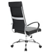 LeisureMod Benmar High-Back Mid-Century Modern Leather Office Chair in Black