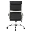 LeisureMod Benmar High-Back Mid-Century Modern Leather Office Chair in Black