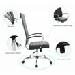 LeisureMod Benmar High-Back Mid-Century Modern Leather Office Chair in Black